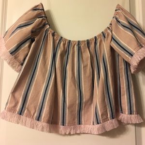Karlie off shoulder fringe top, worn once, size S